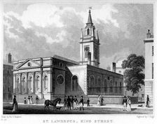 Church of St Lawrence, King Street, London, 19th century.Artist: J Tingle