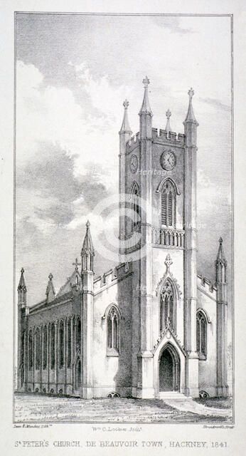 Church of St Peter de Beauvoir Town, Hackney, London, 1841. Artist: Dean and Munday