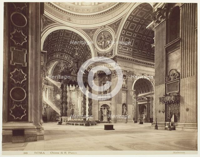 Church of St. Peter's, Rome, (Roma, Chiesa di San Pietro), c. 1870.  Creator: James Anderson.