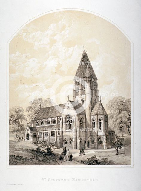 Church of St Stephen, Rosslyn Hill, Hampstead, London, c1870. Artist: Day & Son