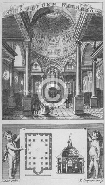 Church of St Stephen Walbrook, City of London, 1770.                Artist: Edward Rooker