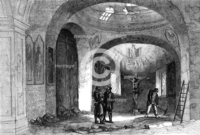 Church of St. Vladimir, in a Russian cemetery, French extreme left, 1856.  Creator: Edward Alfred Goodall.