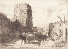 Church of San Miguel and the Pueblo House at Santa Fe, 1881. Creator: Peter Moran