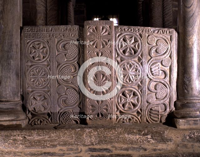 Church of Santa Cristina de Lena. Visigothic chancel screen used as an altar.