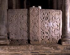 Church of Santa Cristina de Lena. Visigothic chancel screen used as an altar