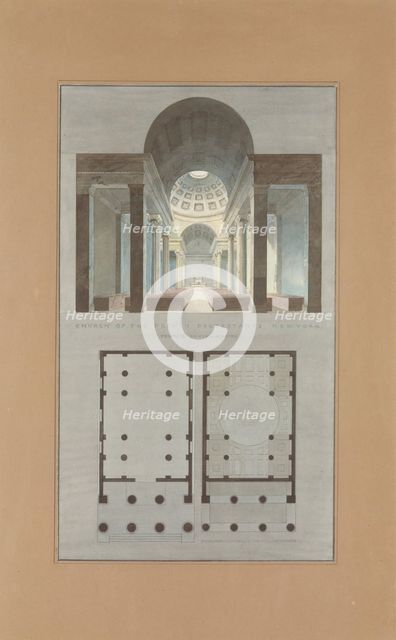 Church of the French Protestants (Eglise Français du Saint Esprit), New York..., 1831-34. Creator: Alexander Jackson Davis.