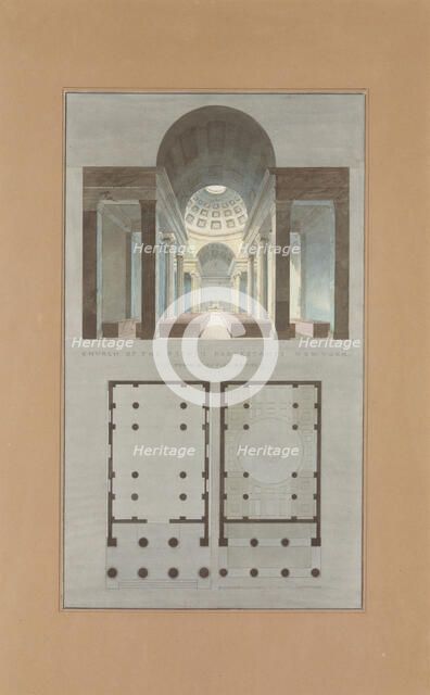 Church of the French Protestants (Eglise Français du Saint Esprit), New York..., 1831-34. Creator: Alexander Jackson Davis.