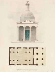 Church of the French Protestants (Eglise Français du Saint Esprit), New York..., 1832. Creator: Alexander Jackson Davis