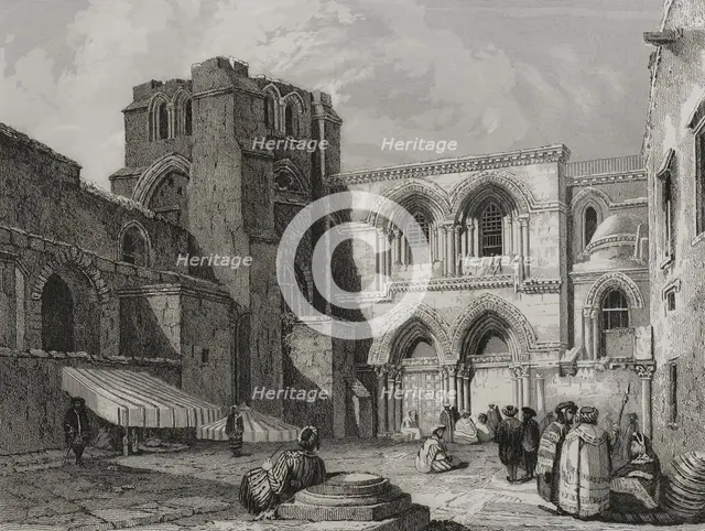 Church of the Holy Sepulchre, Jerusalem, 1840. Creator: Émile Rouargue.