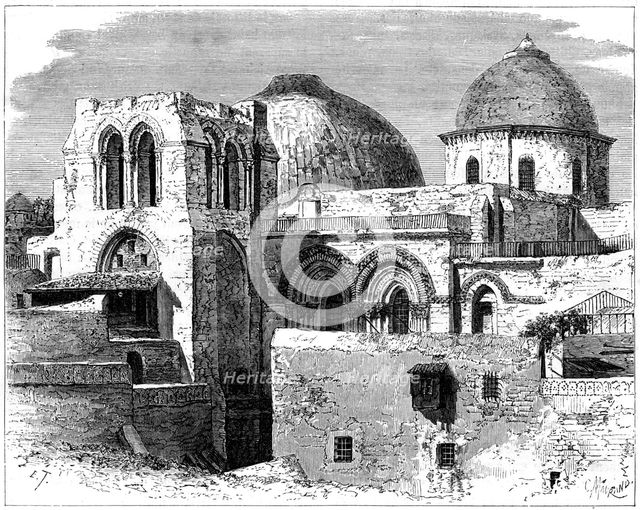 Church of the Holy Sepulchre, Jerusalem, 19th century. Artist: C Maurand