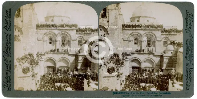 Church of the Holy Sepulchre, Jerusalem, Palestine, 1897.Artist: Underwood & Underwood