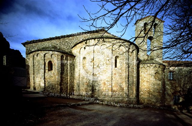 Church of the old monastery of Santa Cecilia in Montserrat, restored and consecrated in 957, view…