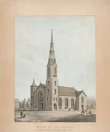 Church of the Pilgrims, Brooklyn, New York, 1844. Creator: Frances Flora Bond Palmer