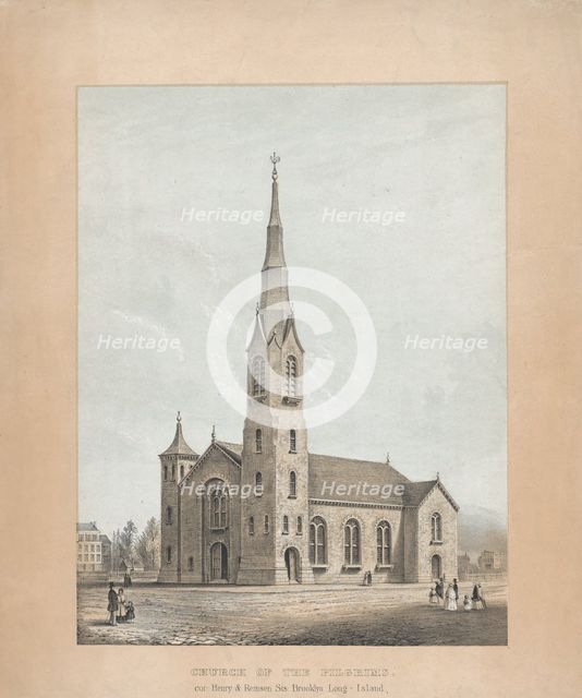 Church of the Pilgrims, Brooklyn, New York, 1844. Creator: Frances Flora Bond Palmer.