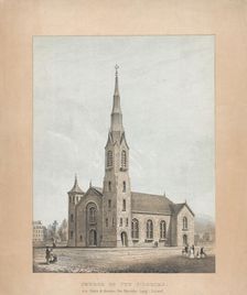 Church of the Pilgrims, Brooklyn, New York, 1844. Creator: Frances Flora Bond Palmer