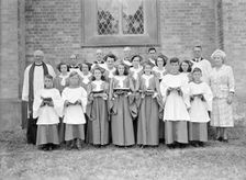 Church officials and choir, (Isle of Wight?), c1935. Creator: Kirk & Sons of Cowes