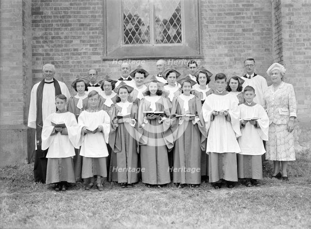 Church officials and choir, (Isle of Wight?), c1935. Creator: Kirk & Sons of Cowes.