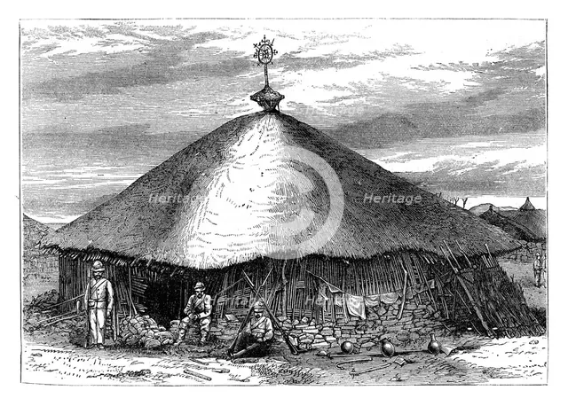 'Church at Magdala, with Theodore's grave', Ethiopia, c1868 (late 19th century). Artist: Unknown