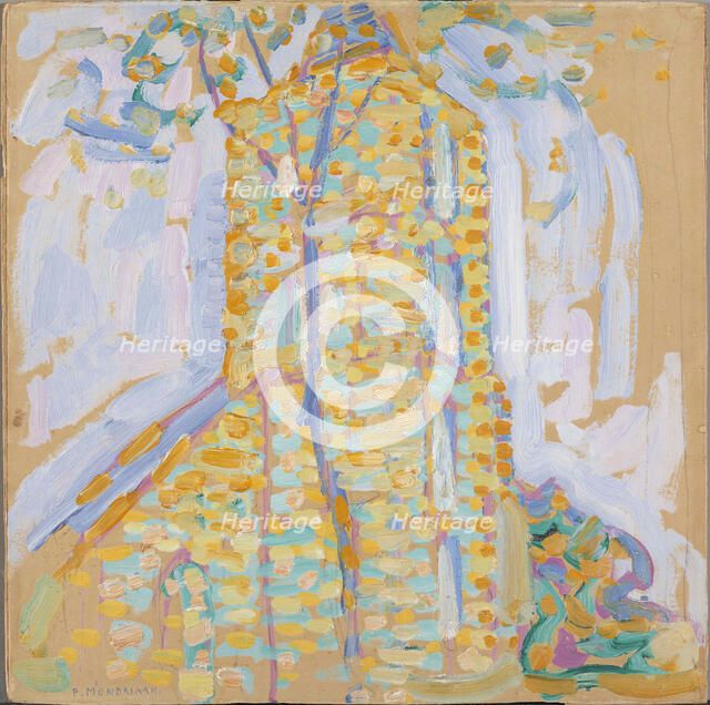 Church at Domburg with Tree, 1909. Creator: Mondrian, Piet (1872-1944).