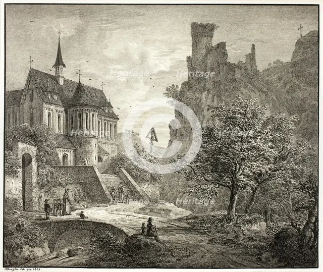 Church at Kobern on the Mosel, 1823. Creator: Domenico Quaglio II.