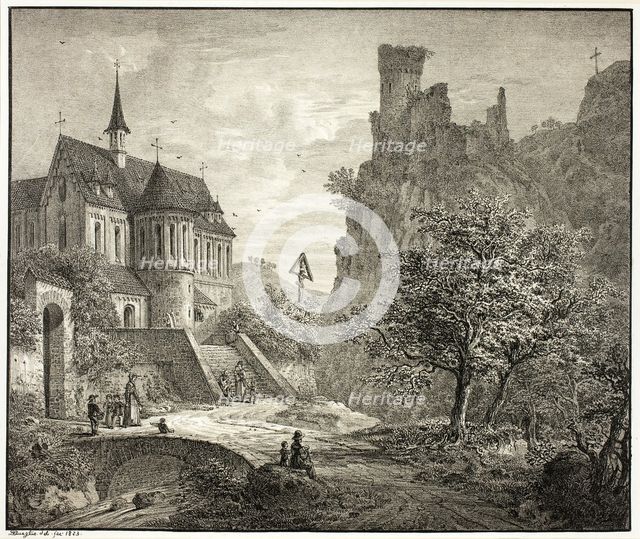 Church at Kobern on the Mosel, 1823. Creator: Domenico Quaglio II.