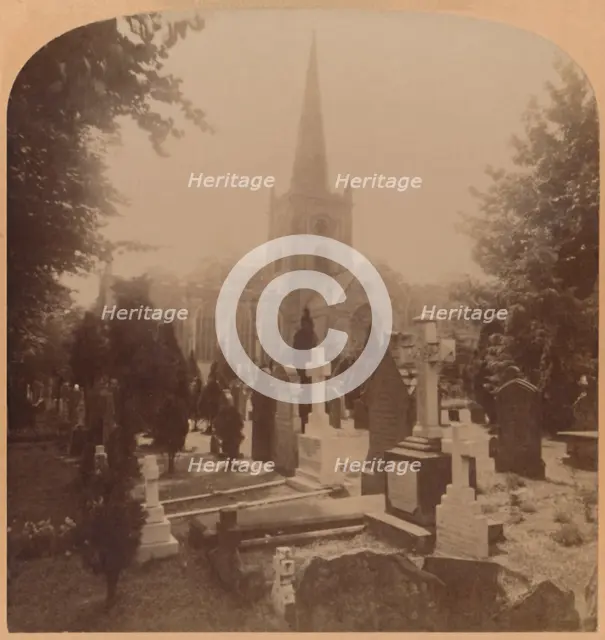 'Church at Stratford-on-Avon, England - where lie the mortal remains of Shakspeare', 1900.  Creator: Underwood & Underwood.