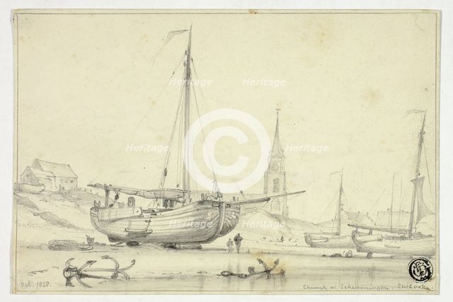 Church at Scheveningen, October 1838. Creator: Edward William Cooke.