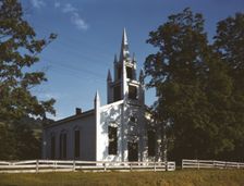 Church along the Delaware River, N.Y., 1943. Creator: John Collier