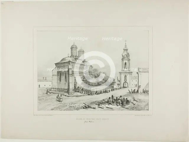 Church and Tower of Three Saints, Yassy, Modavia, July 19, 1837, 1840. Creator: Auguste Raffet.
