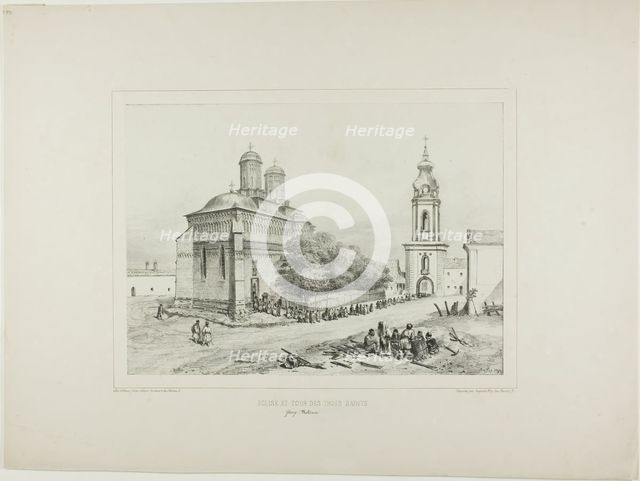 Church and Tower of Three Saints, Yassy, Modavia, July 19, 1837, 1840. Creator: Auguste Raffet.