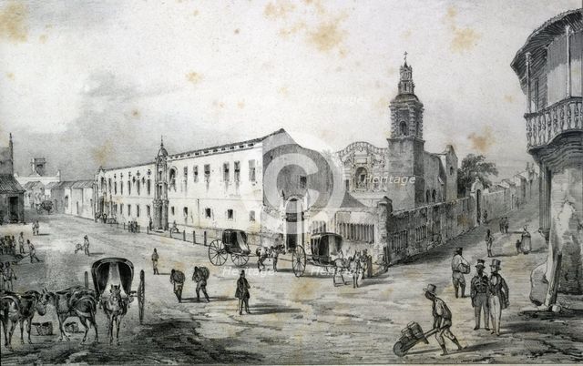 Church and Convent of Belén in Havana, 1840. Creator: Mialhe, Federico (1810-1881).