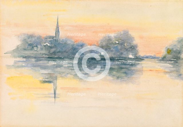 Church and Lake, n.d. Creator: Henry Bacon.