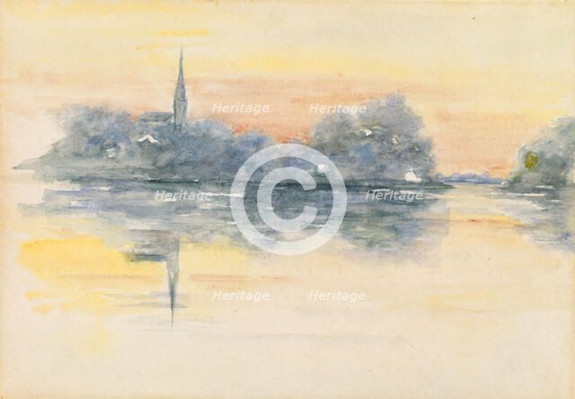 Church and Lake, n.d. Creator: Henry Bacon.