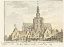 Church and Markt in Bergen op Zoom, 1739. Creator: Abraham de Haen