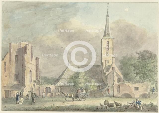 Church and ruins of the Abbey in Rijnsburg, 1757-1822. Creator: Hermanus Petrus Schouten.