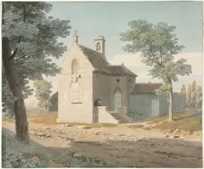 Church by a Road, late 1700s-1800s. Creator: Jean Lubin Vauzelle (French, 1776-aft 1837)