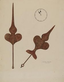 Church Clock Hands, 1938. Creator: Walter Praefke