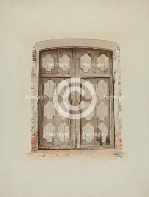 Church Doors, 1937. Creator: Dayton Brown.