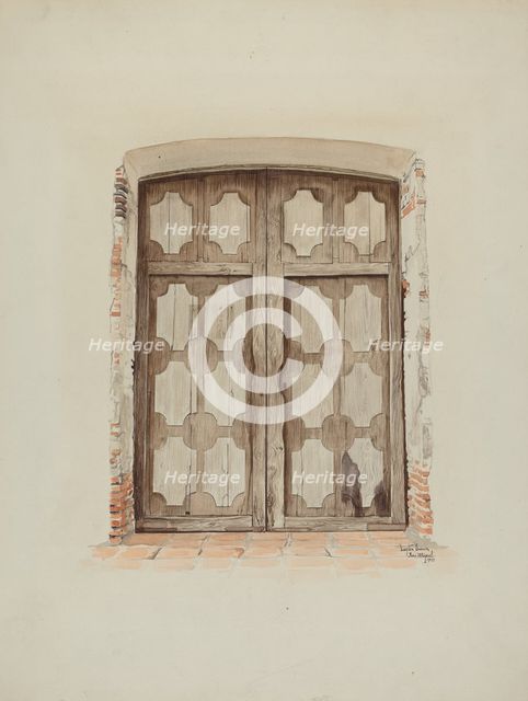Church Doors, 1937. Creator: Dayton Brown.