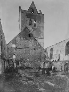 Church in Neidenburg destroyed by Russians, between 1914 and c1915. Creator: Bain News Service
