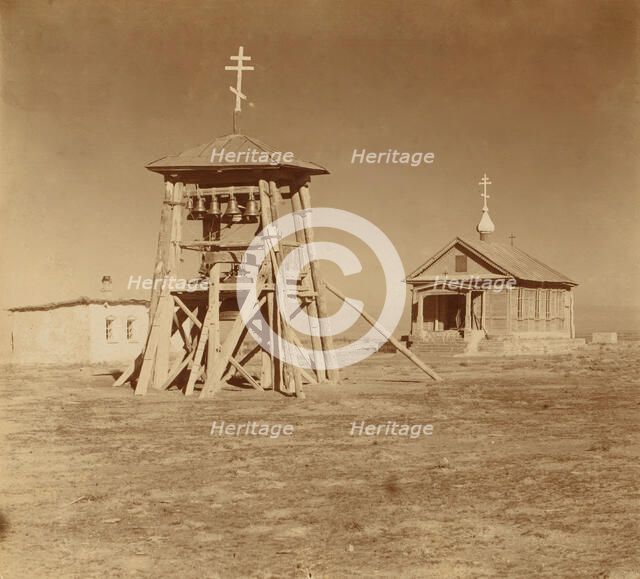 Church in Nikolsk settlement, Golodnaia Steppe, between 1905 and 1915. Creator: Sergey Mikhaylovich Prokudin-Gorsky.