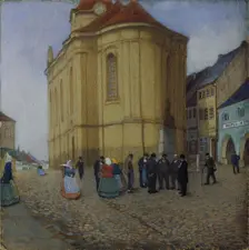 Church in Auscha, 1901. Creator: Emil Orlik