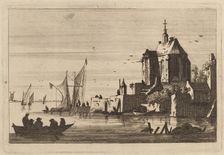 Church in an Inlet with Rowboat in the Foreground. Creator: Franz Edmund Weirotter