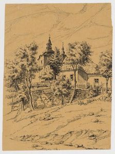 Church in Vienna, around 1920. Creator: Ladislav Treskon