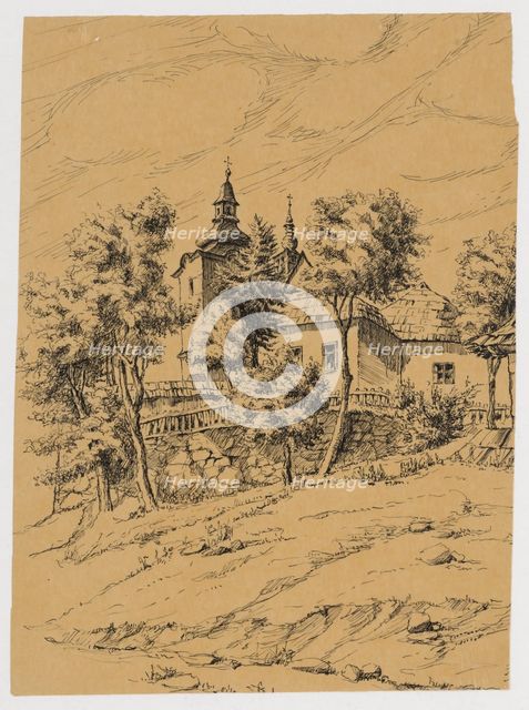 Church in Vienna, around 1920. Creator: Ladislav Treskon.