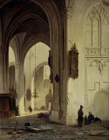Church Interior, 1844. Creator: Bartholomeus Johannes van Hove