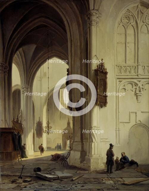 Church Interior, 1844. Creator: Bartholomeus Johannes van Hove.