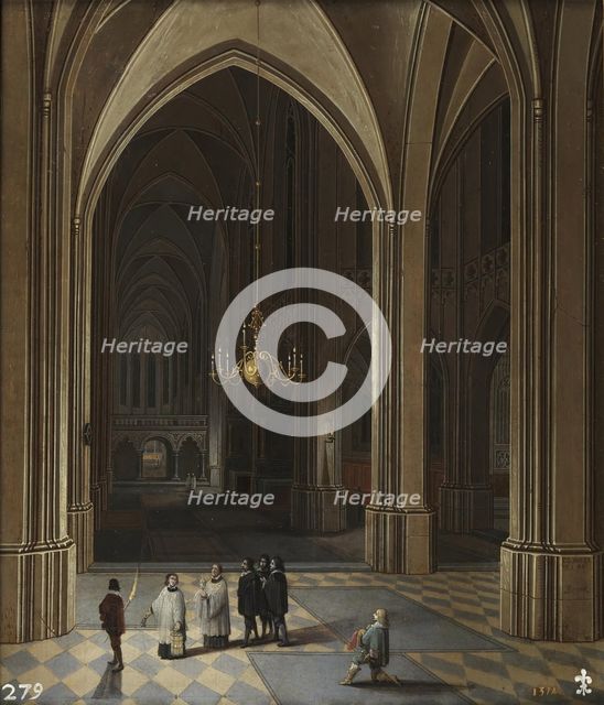 Church interior: the viaticum, 1646. Creators: Lodewyck Neeffs, Frans Francken III.