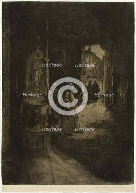 Church Interior, Venice, plate sixteen from the North Italian Set, 1896. Creator: David Young Cameron.