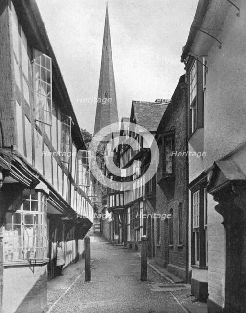 Church Lane, Ledbury, Herefordshire, 1924-1926.Artist: E Bastard